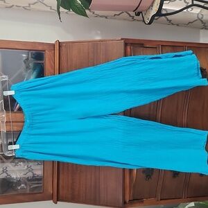 Oh My Gauze! Vibrant Blue Wide Leg Pants